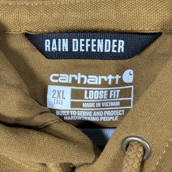 Carhartt Rain Defender Loose Fit Hoodie 2XL Tall Bronze Brown - Picture 4 of 6
